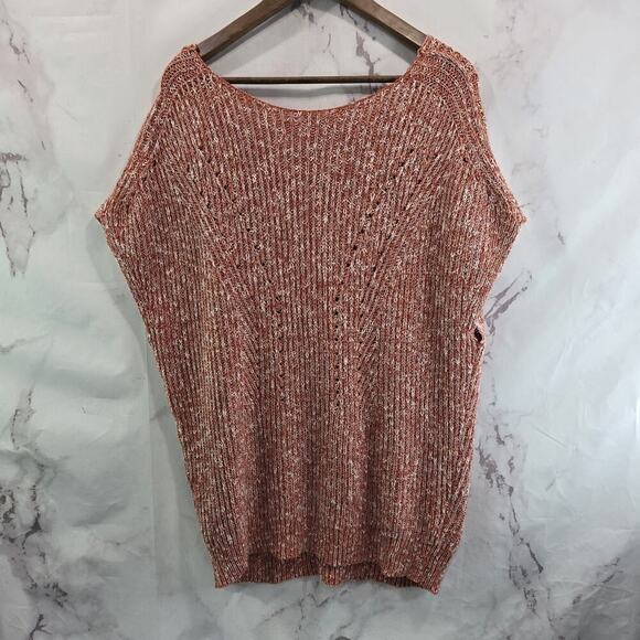Anthropologie Sweater Womens Medium Marled Cut Out Pilcro Short Linen Cover Up - Picture 1 of 9